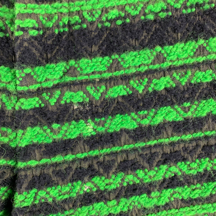 3.1 PHILLIP LIM Talla 32 Verde Negro Tweed Algodón Lana Cremallera Pantalones de vestir