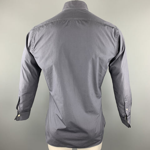 HAMILTON Size M Dark Gray Color Block Cotton Long Sleeve Shirt