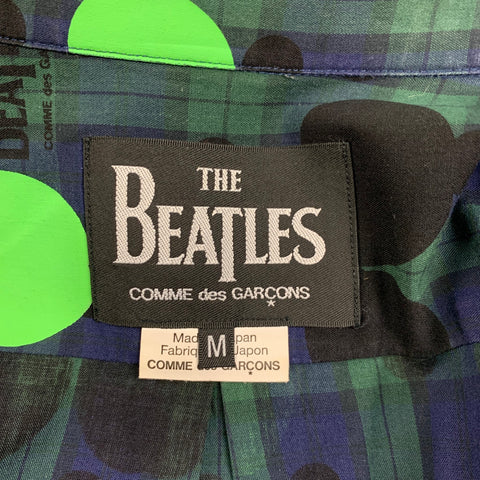 COMME des GARCONS x The Beatles Size M Navy Green Plaid Long Sleeve Shirt