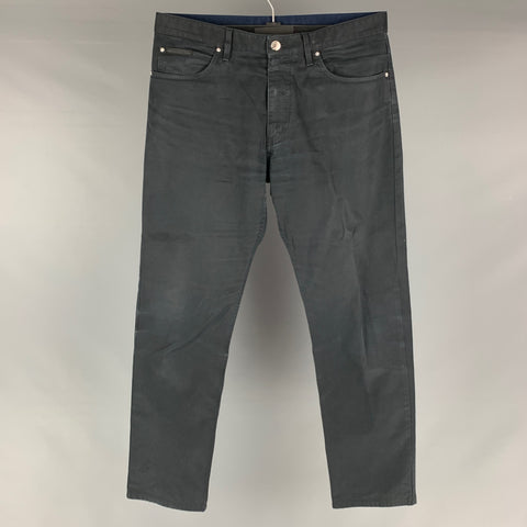 LOUIS VUITTON Size 32 Black Solid Cotton Jean Cut Casual Pants
