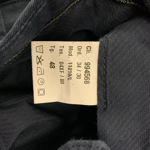 GOODS Taille 32 Pantalon décontracté en coton bleu marine à devant plat