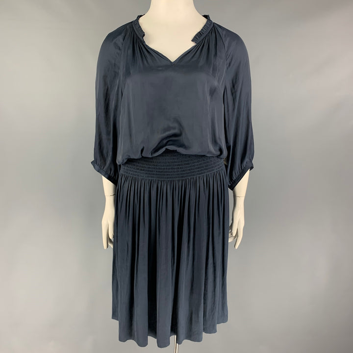 GERARD DAREL Talla 14 Vestido azul marino con cinturilla elástica de poliéster