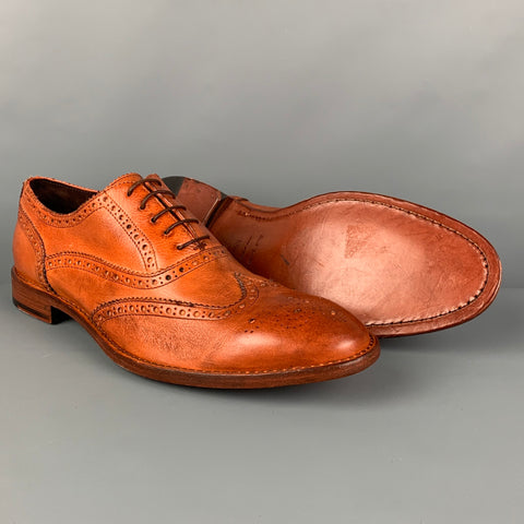 PAUL SMITH Taille 11,5 Chaussures à lacets en cuir perforé Tan