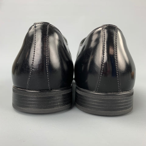 PRADA Size 10 Black Leather Lace Up Dress Shoes