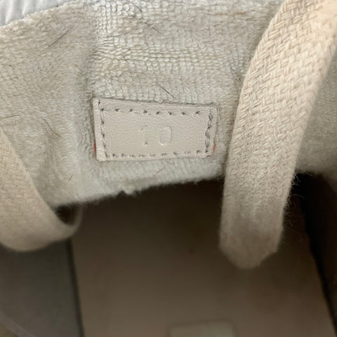 GUCCI Size 10.5 Tan Green & Red Distressed Canvas High Top Sneakers