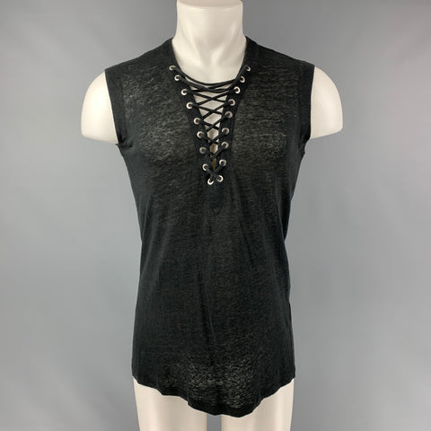 IRO Tissa Size XS White Solid Linen Sleeveless Tank Top