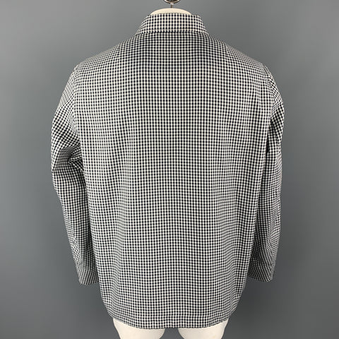 RAG & BONE Size XL Black & White Checkered Polyester Snaps Jacket