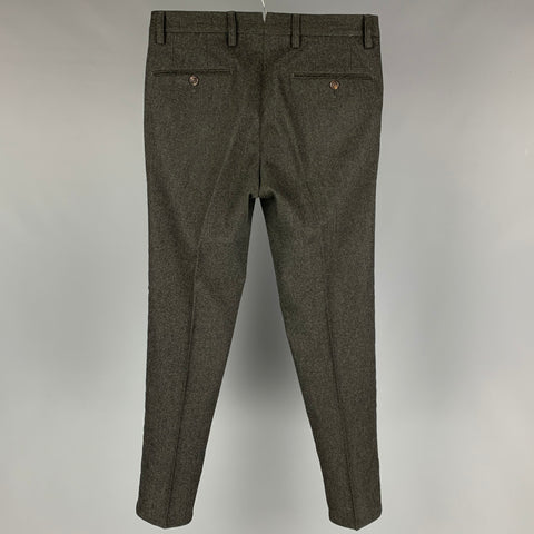 PT01 Size 28 Charcoal Virgin Wool Button Fly Dress Pants