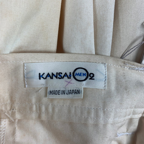 KANSAI MEN 2 Size 30 Cream Gold Stripe High Waisted Casual Pants