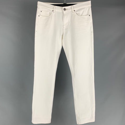 RUSSELL Size 32 Cream Cotton / Polyester Classic Jeans