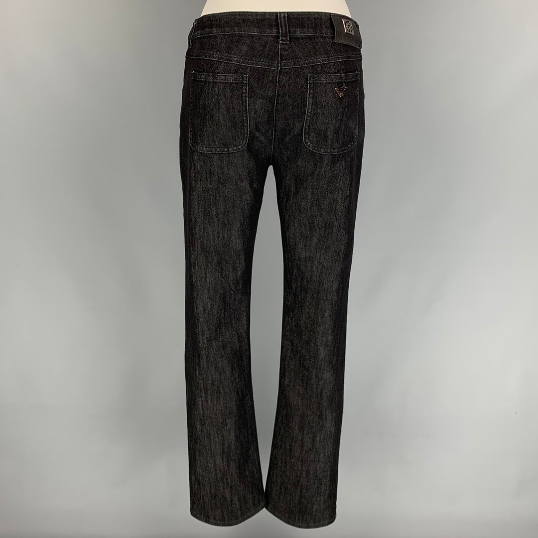 GIORGIO ARMANI Size 26 Black Cotton Blend Narrow Leg Jeans