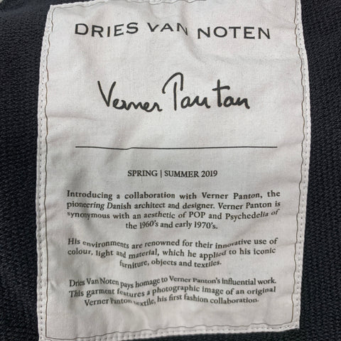 DRIES VAN NOTEN Size XL Black Multi Color Cotton Jacket