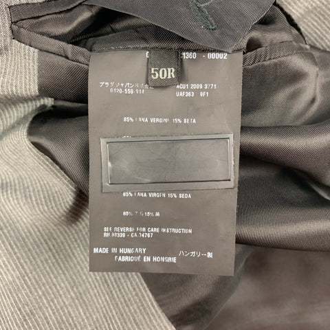 PRADA Taille 40 Costume en soie et laine vierge à fines rayures argentées gris