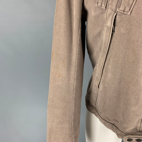 DSQUARED2 Talla 40 Chaqueta Moleskin con cremallera color topo