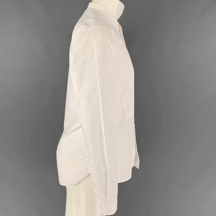 OLIVERSPENCER Size M White Pleated Cotton Tuxedo Long Sleeve Shirt