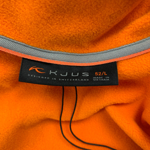 KJUS Size L Orange Polyester High Collar Zip Up Jacket