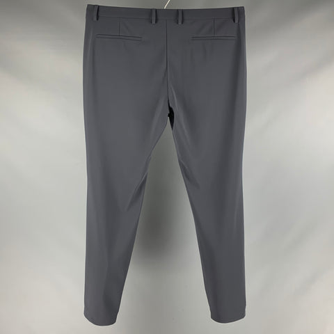 THEORY Size 40 Grey Polyamide  Elastane Flat Front Casual Pants