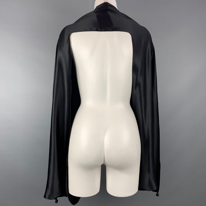 JEAN PAUL GAULTIER FEMME Size One Size Black Satin Oversized Sleeves