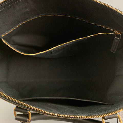 SAINT LAURENT Sac à main fourre-tout en cuir suédé monogramme noir