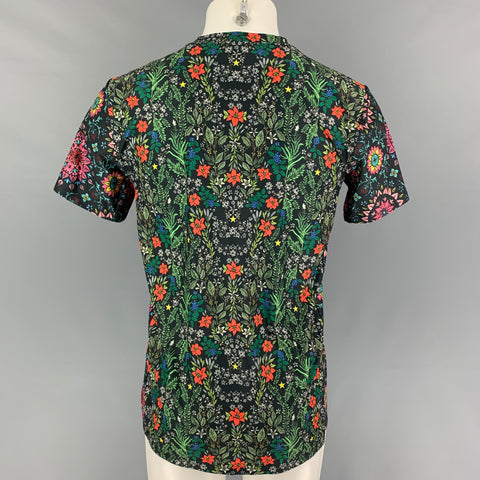 NIKE x Ricardo Tisci Size S Multi-Color Floral Polyester Crew-Neck T-shirt