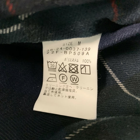 BEAMS Size M Navy Green Blackwatch Plaid Polyester Cargo Casual Pants