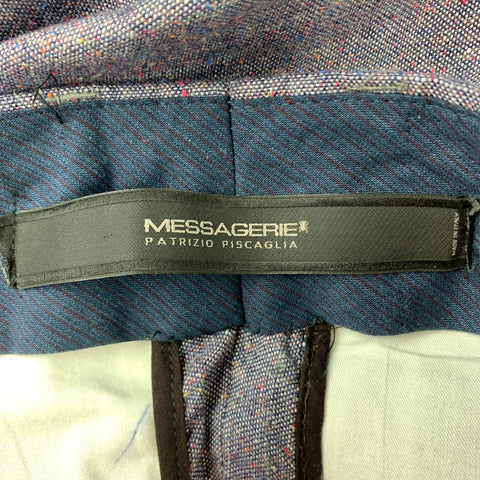 MESSAGERIE Size 32 Purple Heather Linen Blend Cuffed Dress Pants