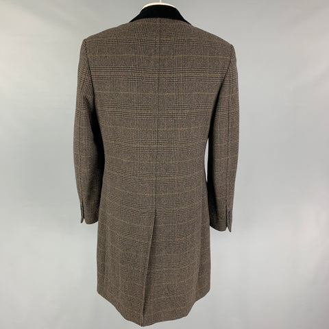 PS by PAUL SMITH Taille 42 Manteau en nylon et laine à carreaux noir olive