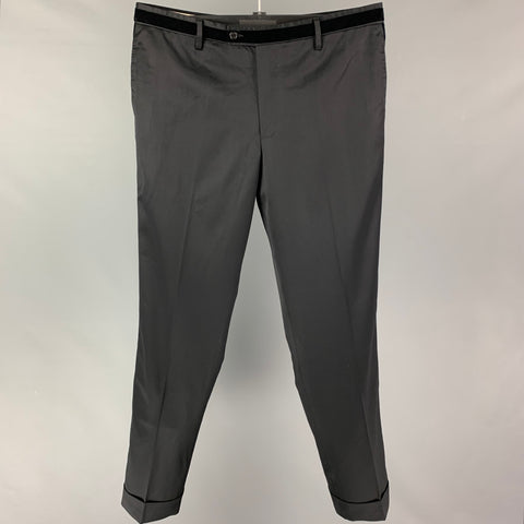 PAUL SMITH Size 36 Black Wool Tuxedo Dress Pants