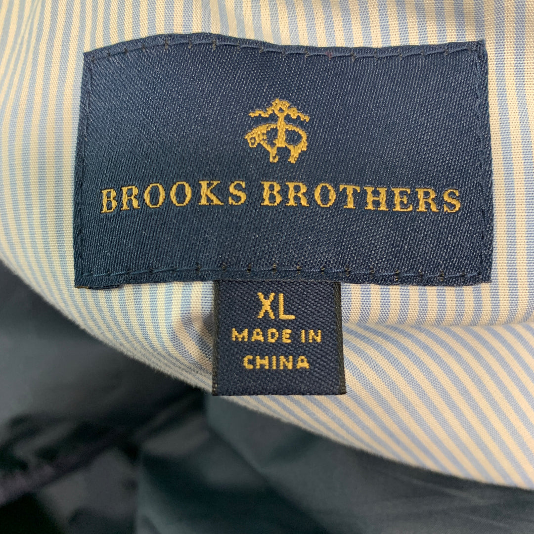 BROOKS BROTHERS Chaleco con cremallera de poliéster acolchado azul marino talla XL