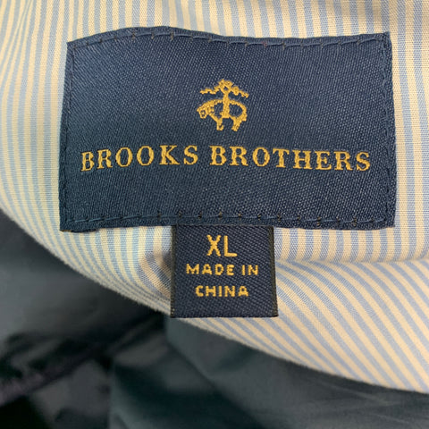 BROOKS BROTHERS Taille XL Gilet zippé en polyester matelassé bleu marine