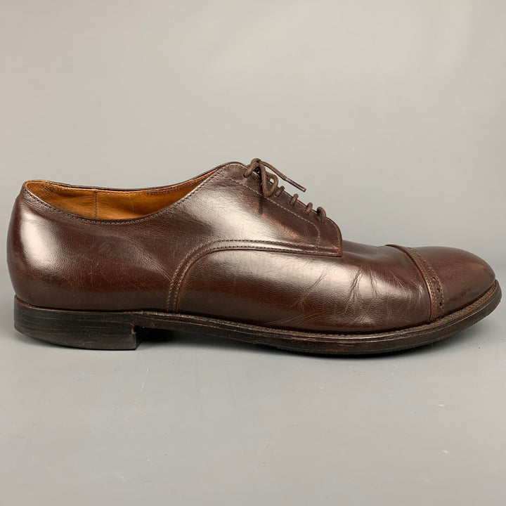 ALDEN 564 Size 14 Brown Leather Cap Toe Lace Up Shoes