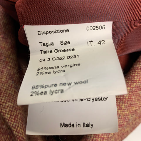 PIAZZA SEMPIONE Talla 6 Blazer de lana y lycra color crema burdeos