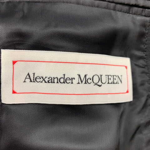 ALEXANDER MCQUEEN Size 44 Black Wool Peak Lapel Sport Coat