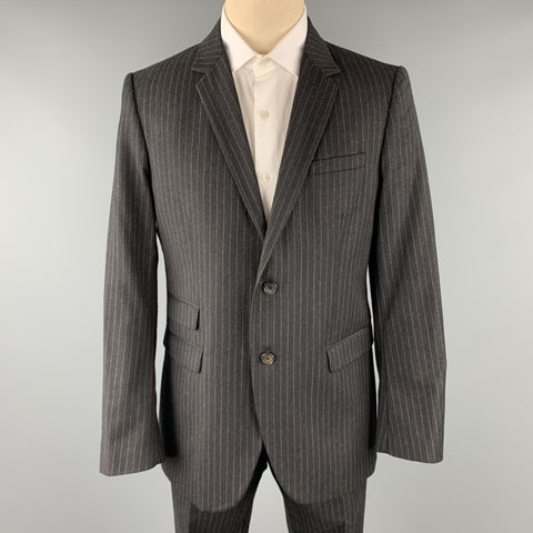 NEIL BARRETT Size 42 Regular Charcoal Stripe Wool Notch Lapel Suit
