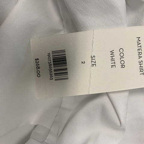 VERONICA BEARD Size 2 White Cotton Blend Short Sleeve Casual Top