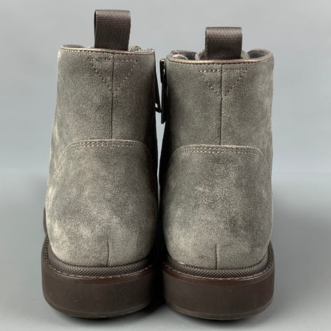 JOHN VARVATOS Size 8 Grey Suede Lace Up Brooklyn Boots