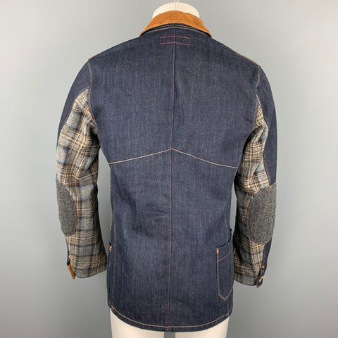 JUNYA WATANABE Taille L Veste en jean matières mélangées indigo
