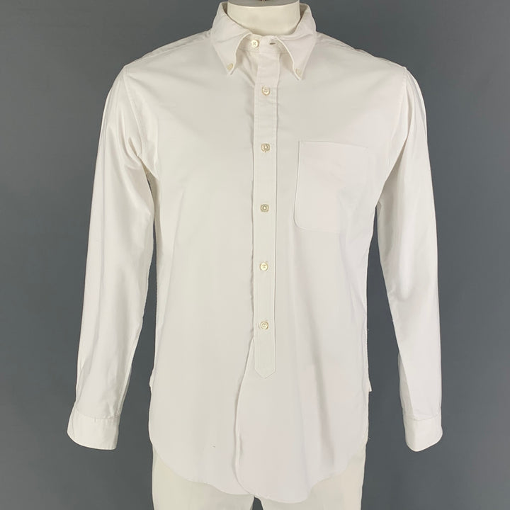 ENGINEERED GARMENTS Size L White Cotton Button Down Long Sleeve Shirt