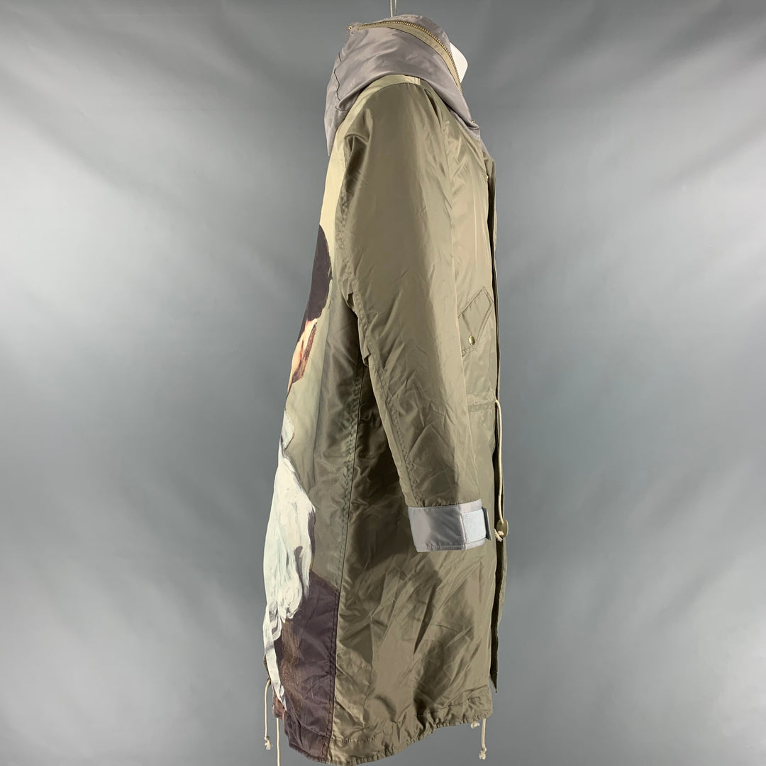 UNDERCOVER Size M Green Polyamide Hooded Coat