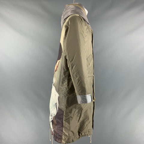 UNDERCOVER Size M Green Polyamide Hooded Coat