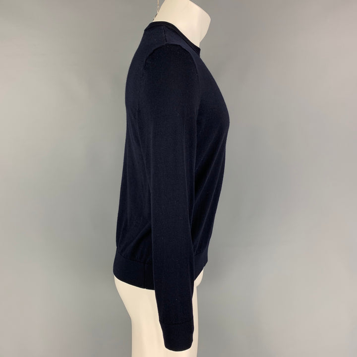 THEORY Size L Navy Wool Crew-Neck Pullover