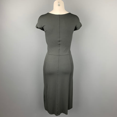 NARCISO RODRIGUEZ Size 8 Grey Jersey Rayon Blend A-Line Dress