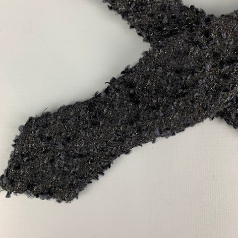 ALEXANDER OLCH Black Textured Cotton / Wool Bow Tie