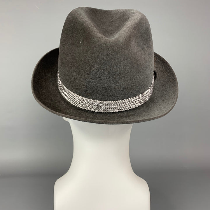 Vintage CHURCHILL LTD. Sombrero Fedora de plumas color carbón talla 7 1/8