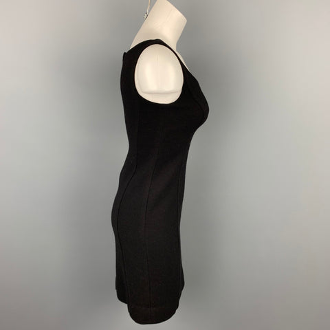 ARMANI COLLEZIONI Robe droite en crêpe noire taille 2