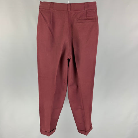 Vintage VERSUS by GIANNI VERSACE Size 32 Burgundy Pleated Wide Leg Casual Pants