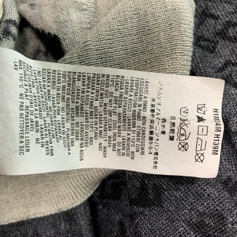EMPORIO ARMANI Size S Grey Charcoal Abstract Virgin Wool Crew-Neck Pullover