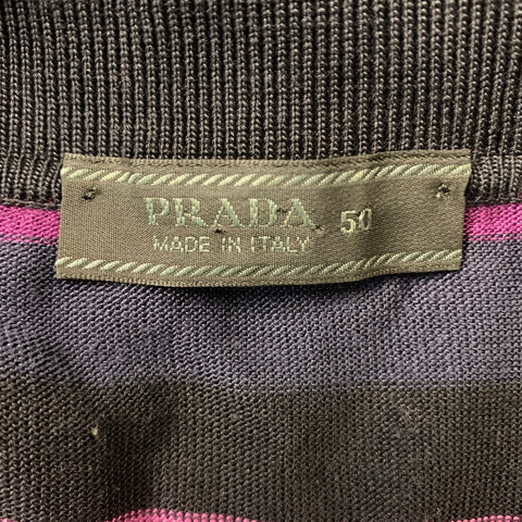 PRADA Polo a rayas negras moradas talla 40