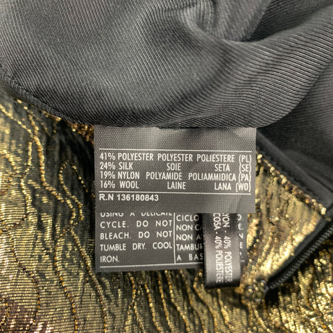 SALVATORE FERRAGAMO Size 6 Gold & Black Polyester Blend Textured Skirt