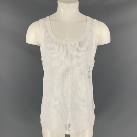 BURBERRY PRORSUM Size XL White Mesh Cotton Tank Top